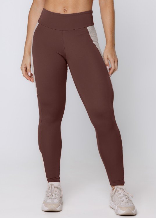 Calça Legging Might em Poliamida Marrom