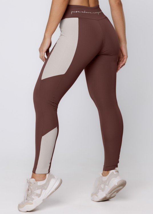 Calça Legging Might em Poliamida Marrom