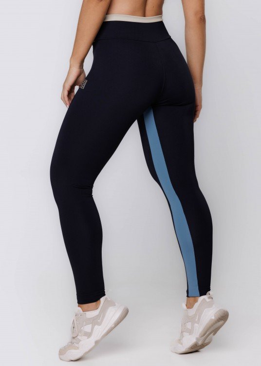 Legging Fitness Rise Cós Transpassado Preta