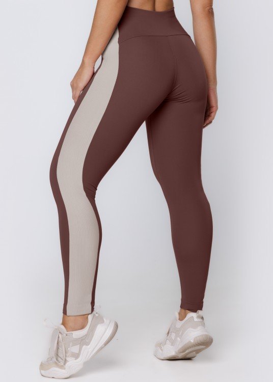 Calça Legging Expand em Poliamida Marrom