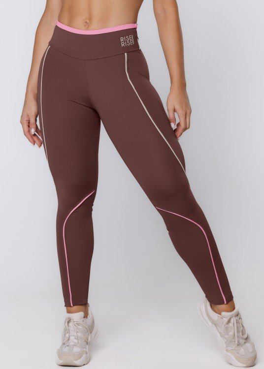 Calça Legging Grow em Poliamida Marrom