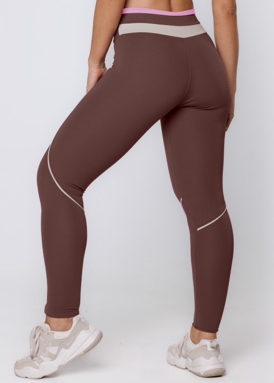 Calça Legging Grow em Poliamida Marrom