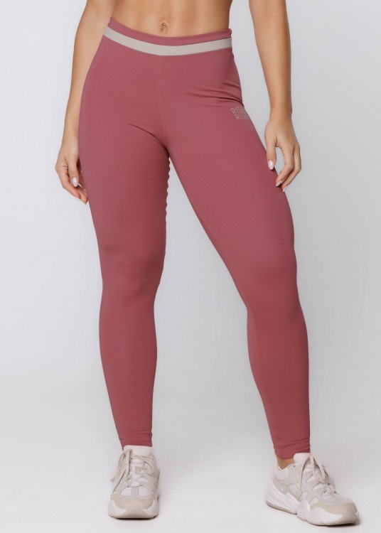 Legging Fitness Rise em Poliamida Rosé