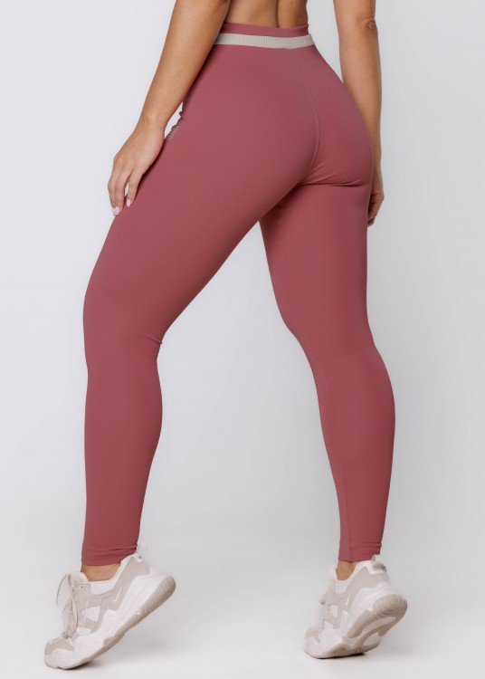 Legging Fitness Rise em Poliamida Rosé